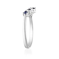 Blue Sapphire Ring 10K White Gold