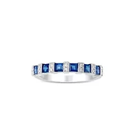 Blue Sapphire Ring 14K White Gold