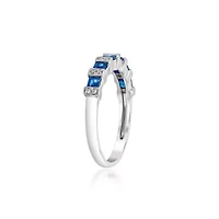 Blue Sapphire Ring 14K White Gold