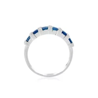 Blue Sapphire Ring 14K White Gold
