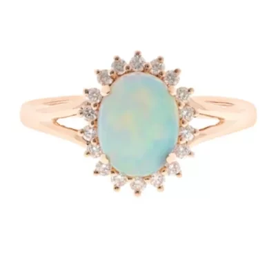 Ethiopian Opal Ring 14K Rose Gold