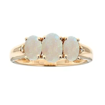 Ethiopian Opal Ring 10K Yellow Gold