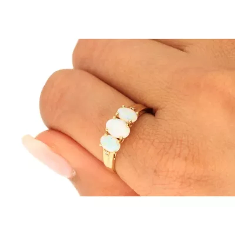 Ethiopian Opal Ring 10K Yellow Gold