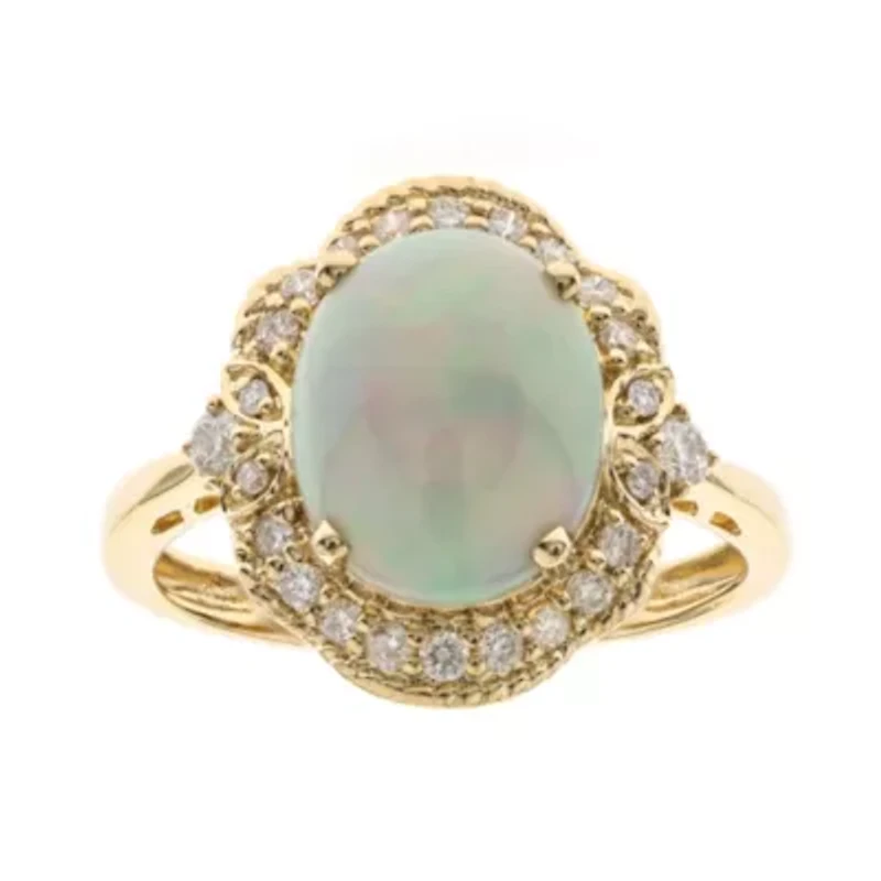 Ethiopian Opal Ring 14K Yellow Gold
