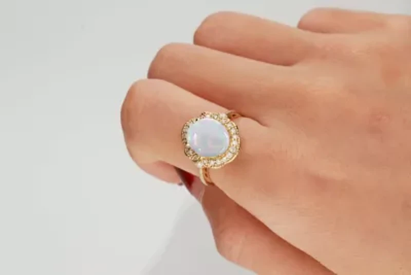 Ethiopian Opal Ring 14K Yellow Gold
