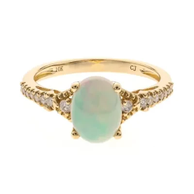 Ethiopian Opal Ring 10K Yellow Gold