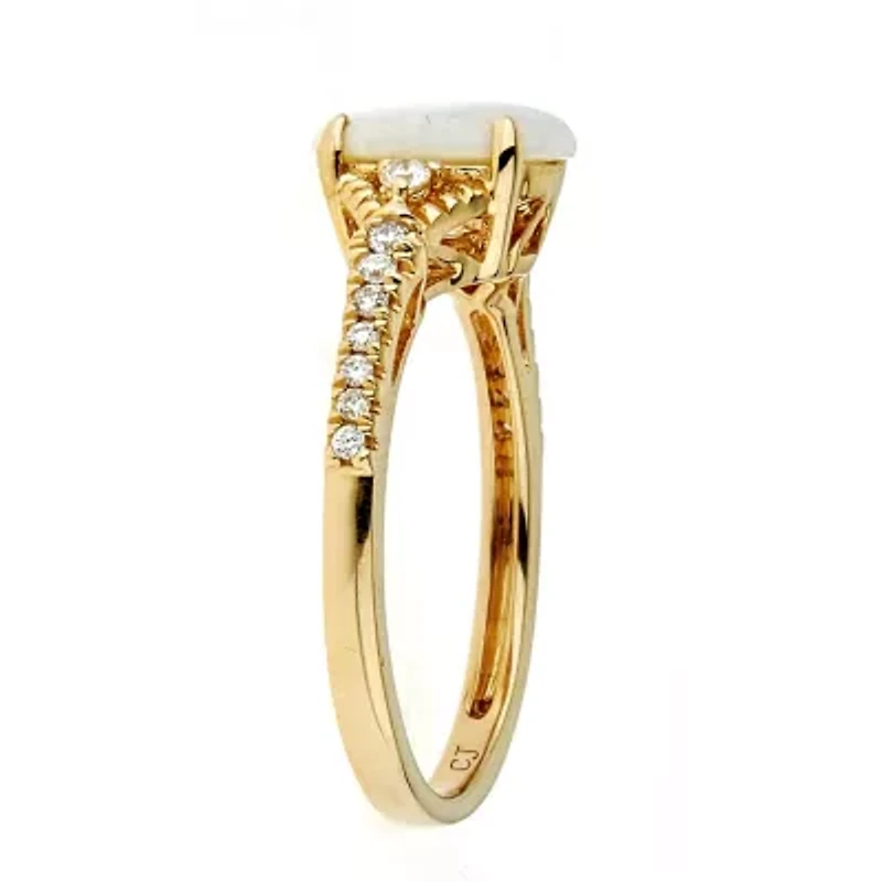 Ethiopian Opal Ring 10K Yellow Gold