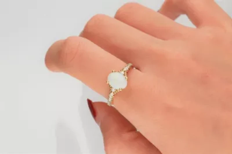 Ethiopian Opal Ring 10K Yellow Gold