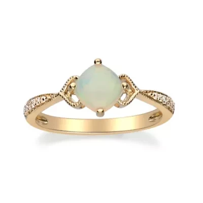 Ethiopian Opal Ring 14K Yellow Gold