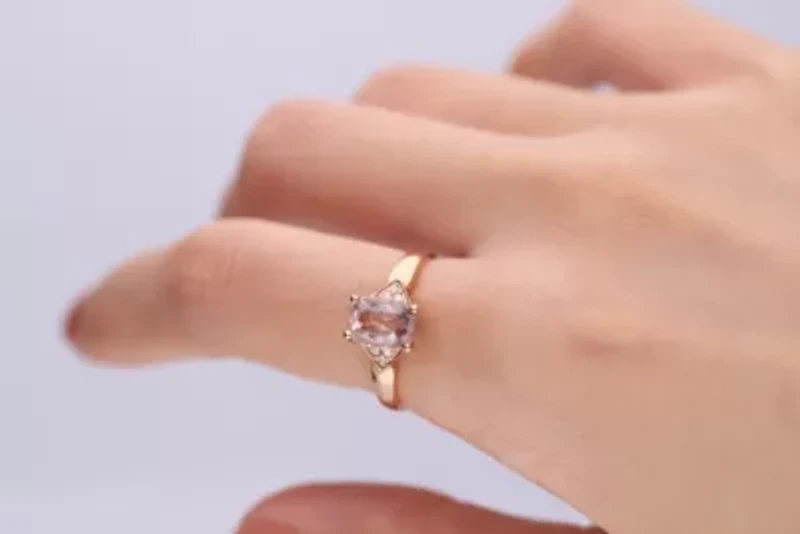Morganite Ring 14K Rose Gold