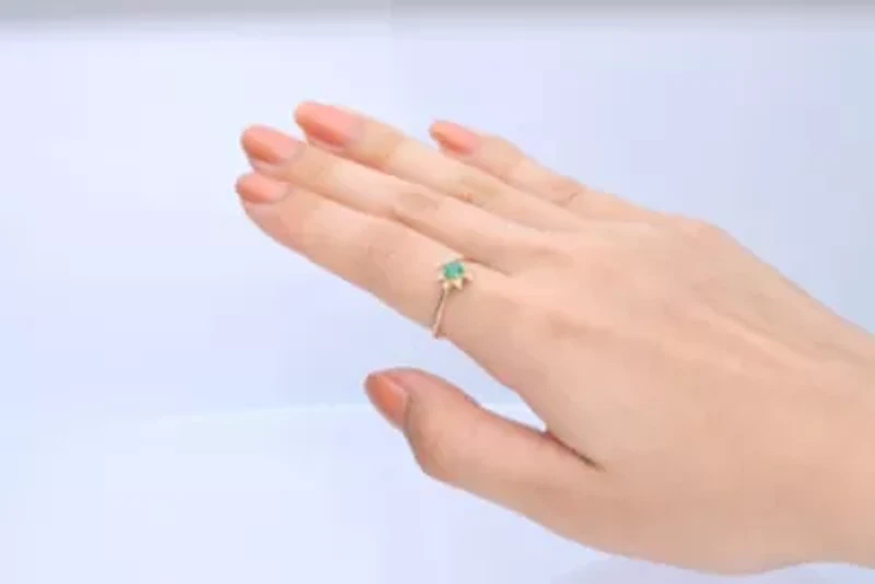 EMERALD Ring 10K YELLOW GOLD