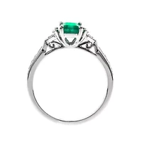 EMERALD Ring 10K WHITE GOLD