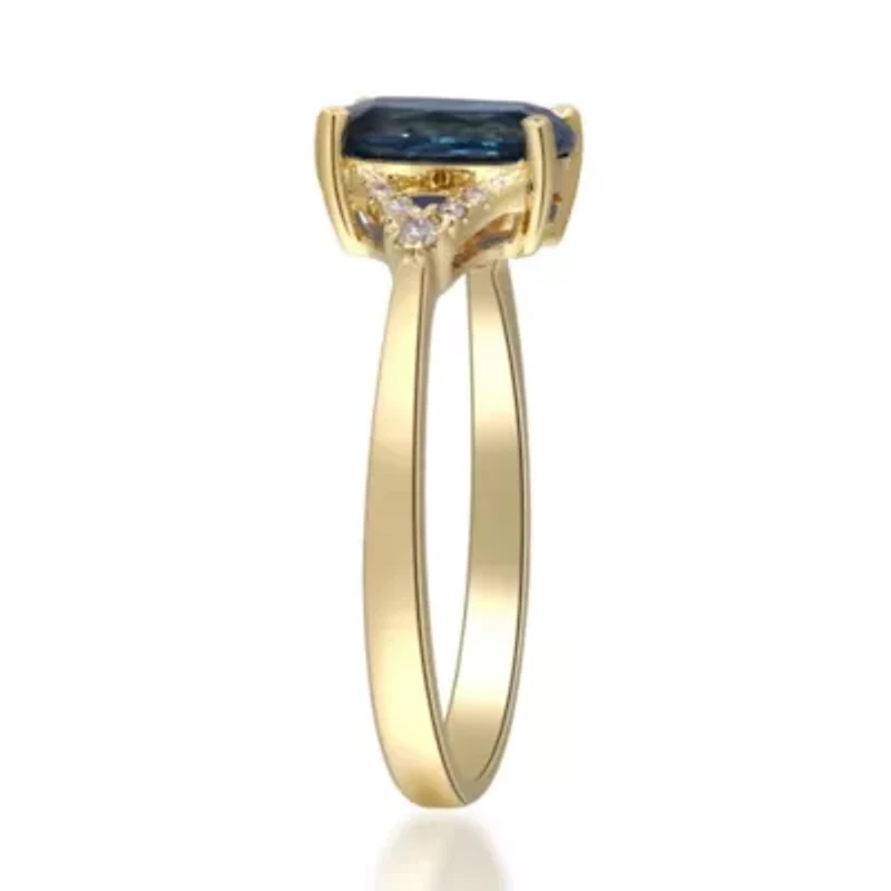 BLUE TOPAZ Ring 10K YELLOW GOLD