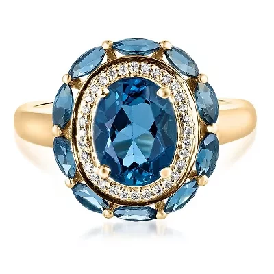BLUE TOPAZ Ring 10K YELLOW GOLD