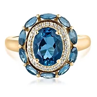BLUE TOPAZ Ring 10K YELLOW GOLD