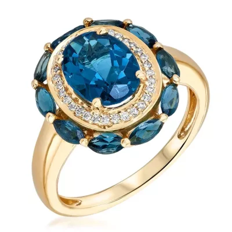 BLUE TOPAZ Ring 10K YELLOW GOLD