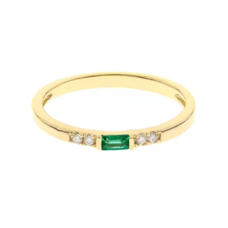 EMERALD Ring 10K YELLOW GOLD