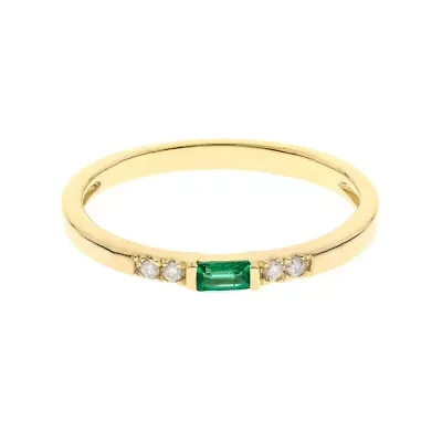 EMERALD Ring 10K YELLOW GOLD