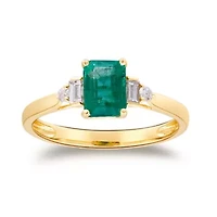 EMERALD Ring 10K YELLOW GOLD