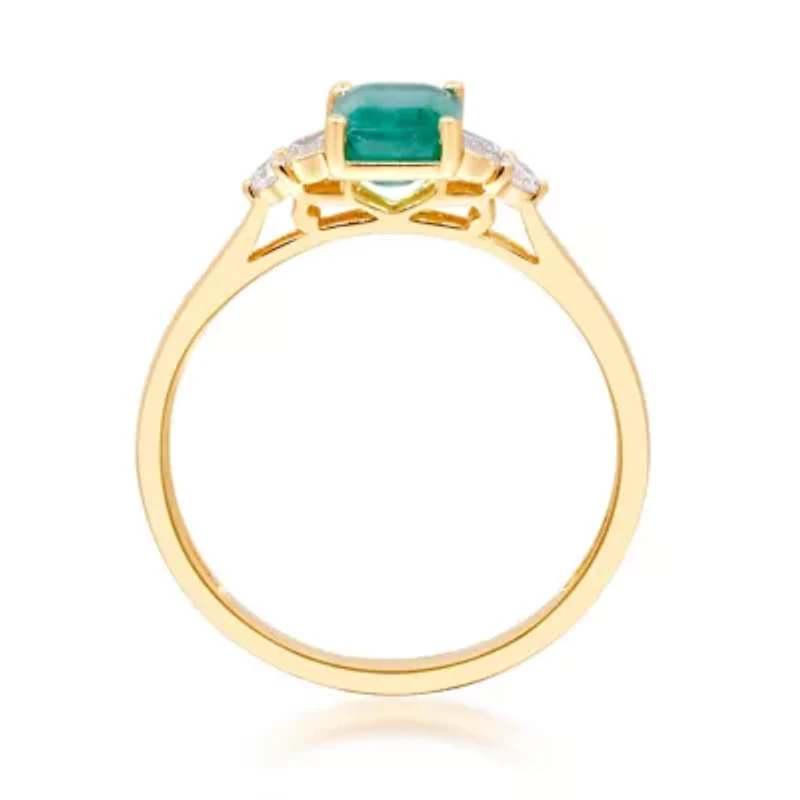 EMERALD Ring 10K YELLOW GOLD