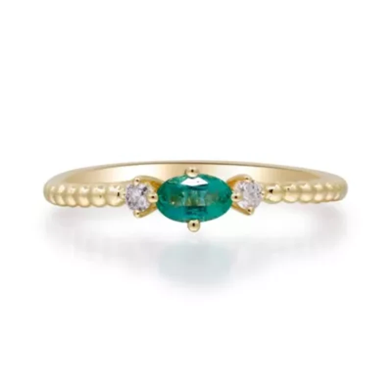 EMERALD Ring 10K YELLOW GOLD