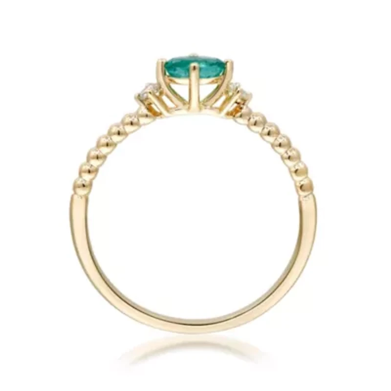 EMERALD Ring 10K YELLOW GOLD