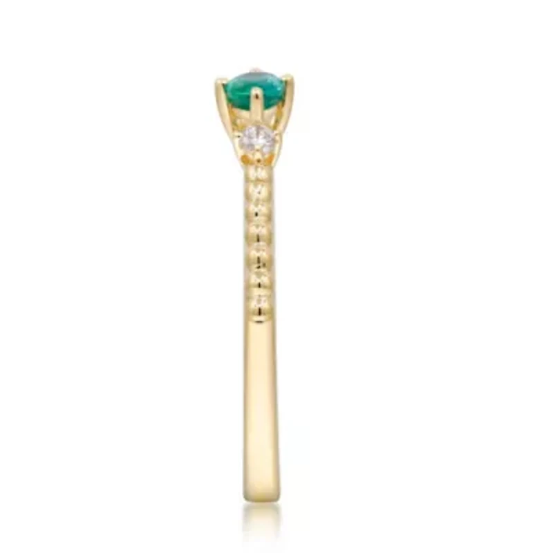 EMERALD Ring 10K YELLOW GOLD