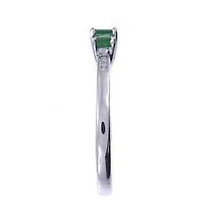 EMERALD Ring 10K WHITE GOLD