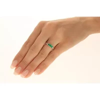 EMERALD Ring 10K WHITE GOLD