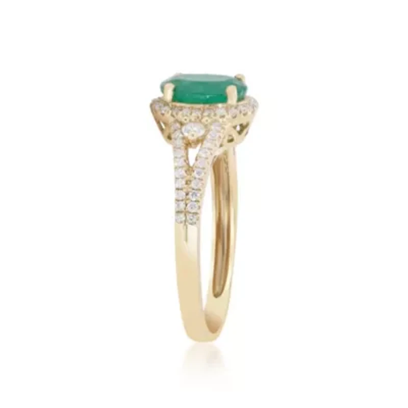 EMERALD Ring 10K YELLOW GOLD