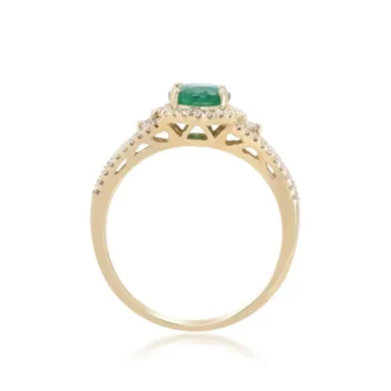 EMERALD Ring 10K YELLOW GOLD