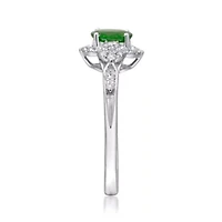 EMERALD Ring 10K WHITE GOLD