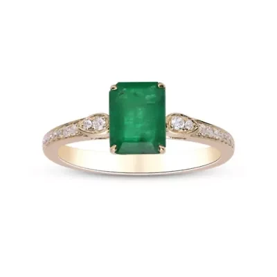 EMERALD Ring 10K YELLOW GOLD