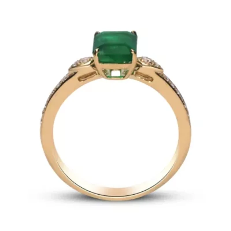 EMERALD Ring 10K YELLOW GOLD
