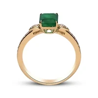 EMERALD Ring 10K YELLOW GOLD