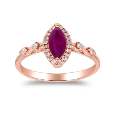 RHODOLITE Ring 10K YELLOW GOLD