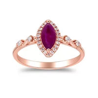 RHODOLITE Ring 10K YELLOW GOLD