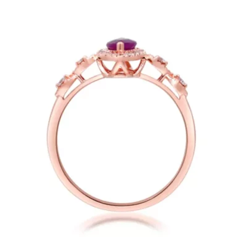 RHODOLITE Ring 10K YELLOW GOLD