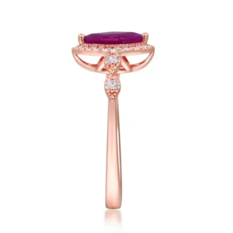 RHODOLITE Ring 10K YELLOW GOLD