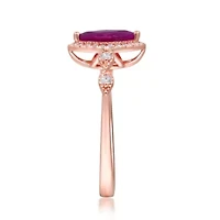 RHODOLITE Ring 10K YELLOW GOLD
