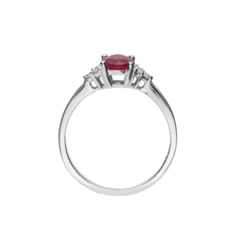RUBY Ring 10K WHITE GOLD