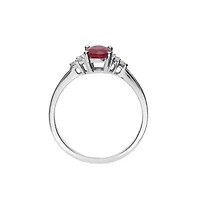 RUBY Ring 10K WHITE GOLD