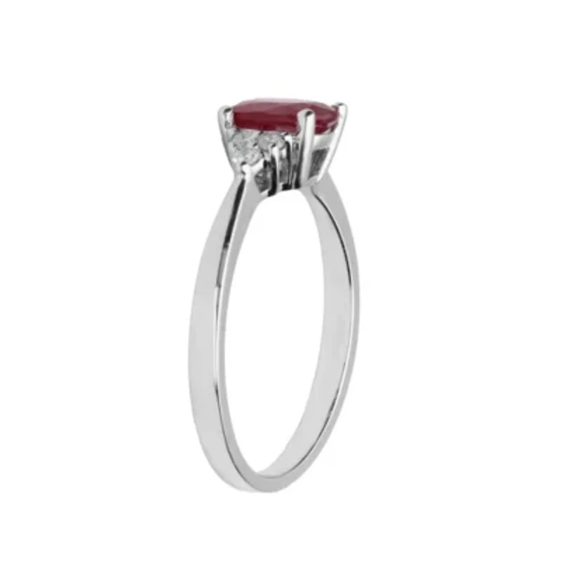 RUBY Ring 10K WHITE GOLD