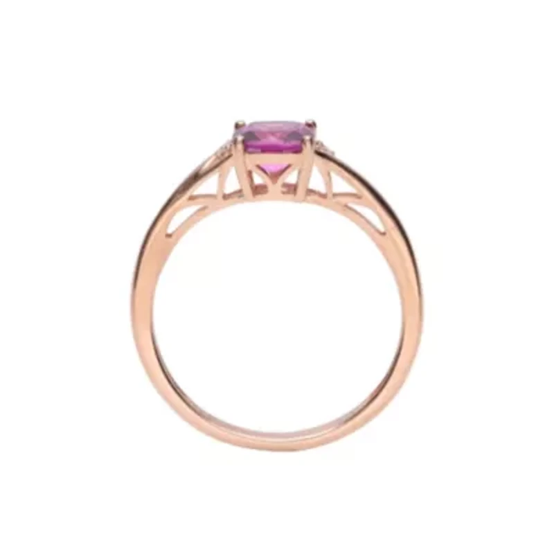 RHODOLITE Ring 10K ROSE GOLD