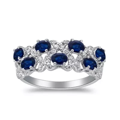 SAPPHIRE Ring 14K WHITE GOLD