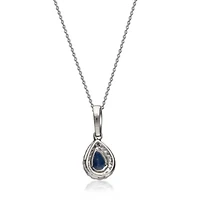 SAPPHIRE Pendant in 10K WHITE GOLD