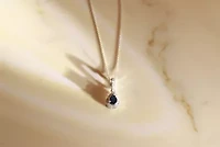 SAPPHIRE Pendant in 10K WHITE GOLD