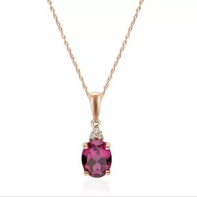 RHODOLITE Pendant in 10K ROSE GOLD