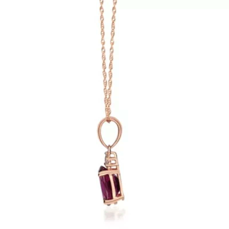 RHODOLITE Pendant in 10K ROSE GOLD