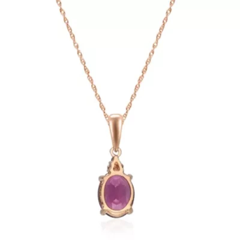 RHODOLITE Pendant in 10K ROSE GOLD